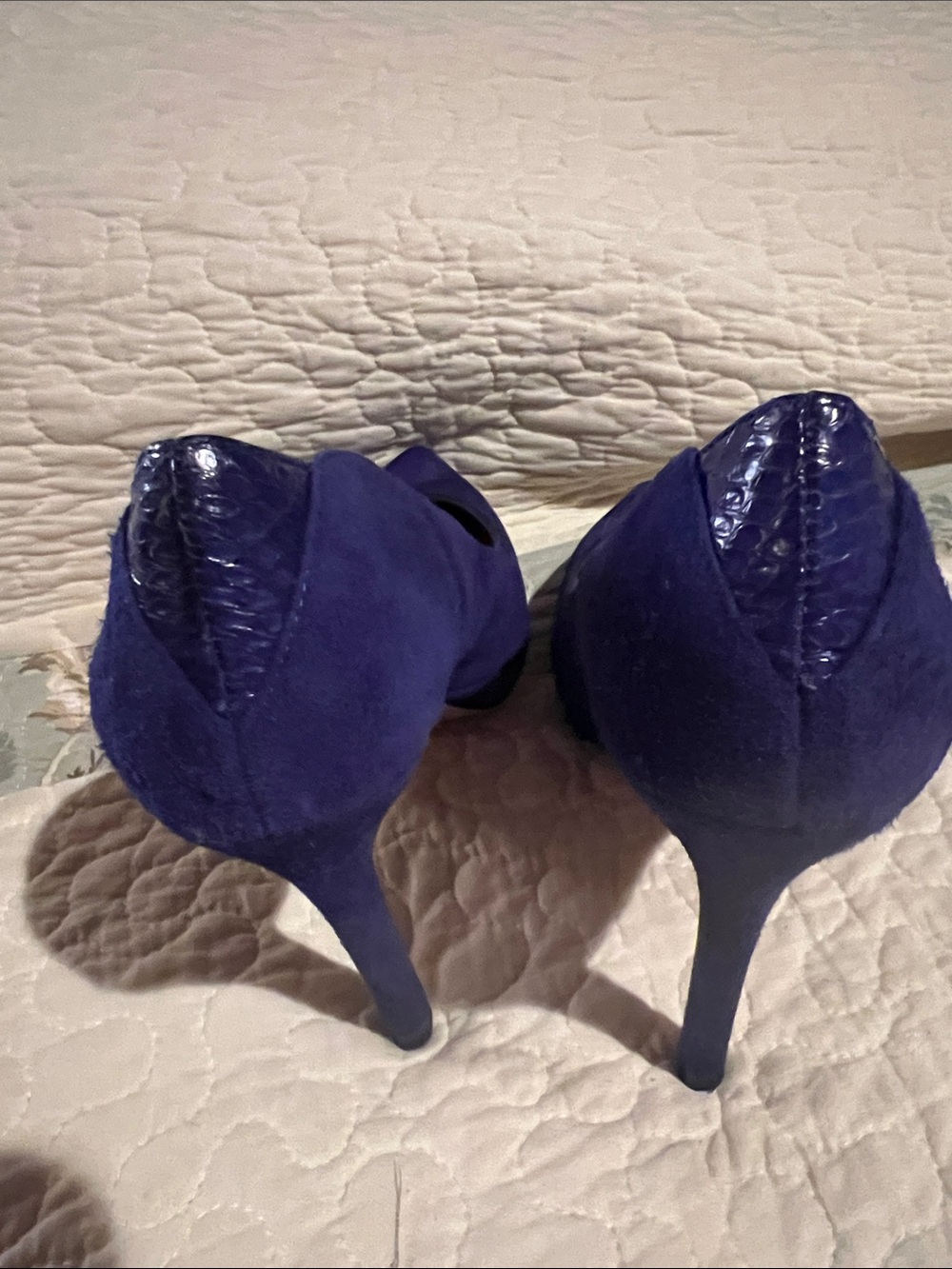 Sam Edelman Royal Blue Suede Pointed Toe Heels - Picture 3 of 8